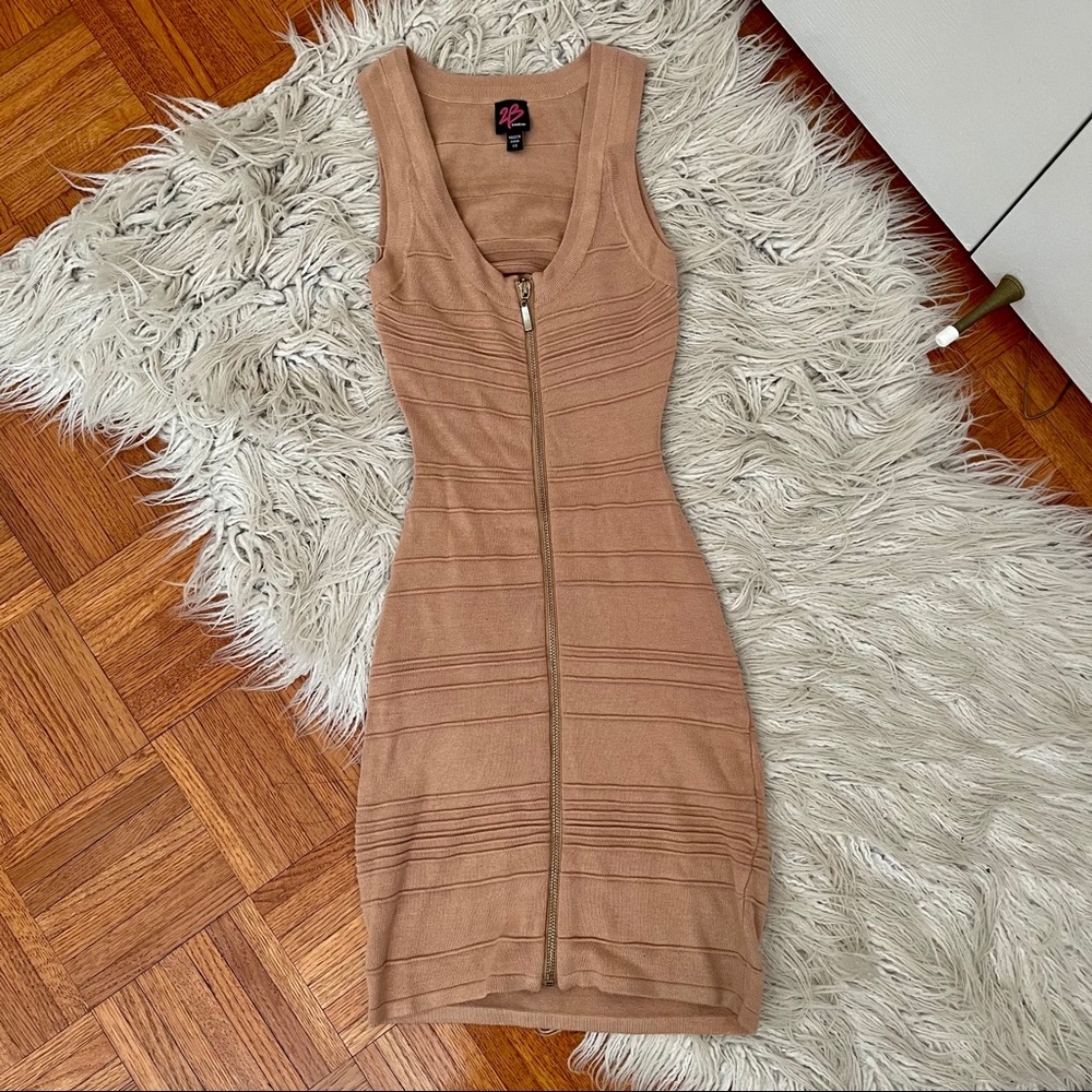 BEBE nude dress XS